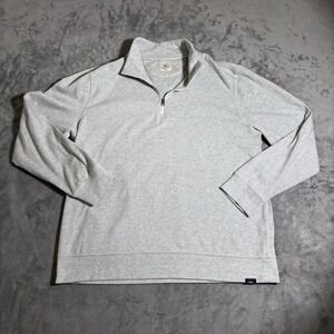 Faherty Sweater Men XL  1/4 Quarter Zip Gray Cotton Viscose Preppy Casual